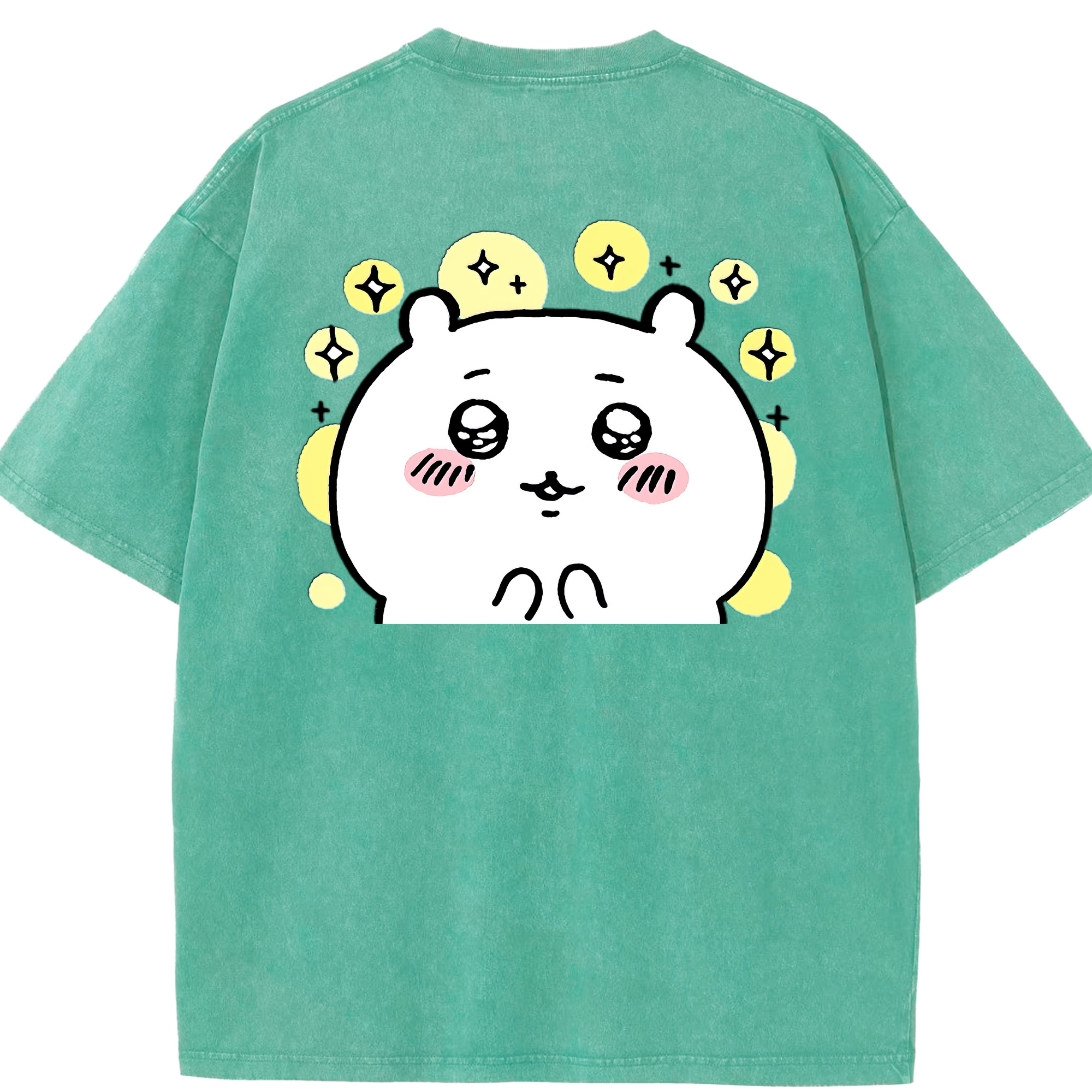 （画像用） ちいかわ ちいかわ Chii-kawa chiikawa 綿100% ヴィンテージ風 半袖Tシャツ（背面プリント）